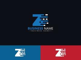 carta z zz design de ícone de logotipo de entrega expressa vetor