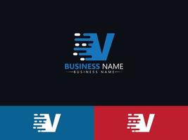 carta v vv design de ícone de logotipo de entrega expressa vetor