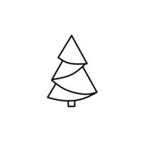 ícone da árvore de natal, ilustração vetorial no fundo branco vetor