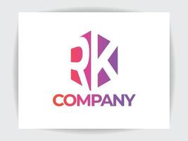 modelo de design de logotipo de letra r e k profissional, com fundo branco, design de logotipo criativo de alta qualidade. vetor