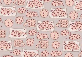 Chocolate Chip Cookies Vector Pattern