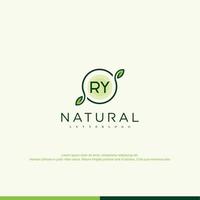 ry logotipo natural inicial vetor