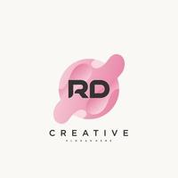 rd letra inicial vetor de elementos de modelo de design de ícone de logotipo colorido