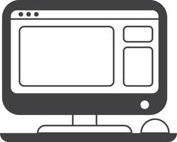 computadores desktop e ilustração de aplicativos em estilo minimalista vetor