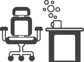 ilustração de cadeira e mesa em estilo minimalista vetor