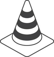 ilustração de cone de trânsito em estilo minimalista vetor