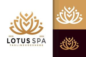 design de logotipo de spa de lótus de luxo, vetor de logotipos de identidade de marca, logotipo moderno, modelo de ilustração vetorial de designs de logotipo