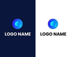 modelo de design de logotipo moderno letra d e o vetor