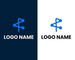 letra f e um modelo de design de logotipo moderno de marca vetor