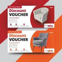 conjunto de design de voucher de desconto moderno vetor