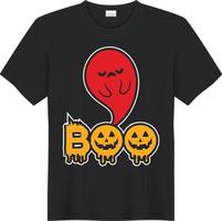 design de camiseta de halloween boo vetor