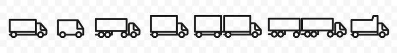 conjunto de entrega de ícone de caminhão. ilustração vetorial vetor