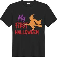 meu primeiro design de camiseta de halloween vetor
