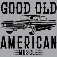 bom e velho design de t-shirt de vetor de muscle car americano