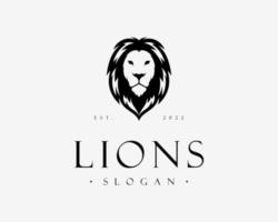 cabeça de leão leo juba hipster silhueta predador majestoso mascote vitoriano design de logotipo de vetor