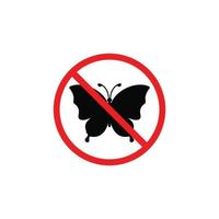 nenhum símbolo de borboleta. nenhum vetor de símbolo de inseto