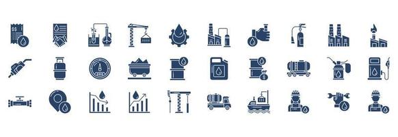 coleção de ícones relacionados à indústria do petróleo, incluindo ícones como conta, negócios, guindaste, experimento e muito mais. ilustrações vetoriais, conjunto perfeito de pixels vetor