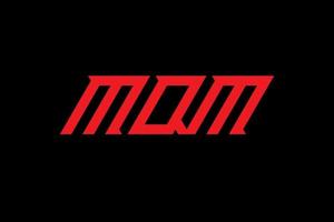 design de logotipo de letra e alfabeto mqm vetor