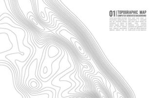 fundo de contorno do mapa topográfico. mapa topográfico com elevação. vetor de mapa de contorno. ilustração em vetor abstrato da grade do mapa topografia do mundo geográfico.