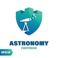 logotipo da fortaleza de astronomia vetor