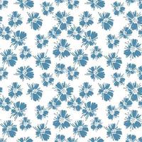 padrão sem emenda de vetor com desenho de flores de papoula, ilustração botânica de cor azul. cenário botânico desenhado à mão. fundo artístico.