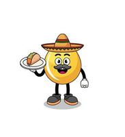 desenho de personagem de gota de mel como chef mexicano vetor