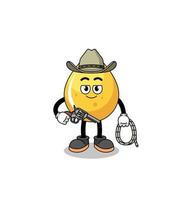 personagem mascote de mel drop como um cowboy vetor