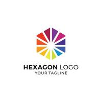 ilustração em vetor design de logotipo hexágono colorido