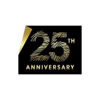 modelo de logotipo de aniversário de 25 anos de ouro