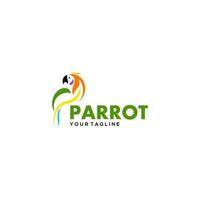 ilustração vetorial de design de logotipo de papagaio vetor