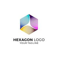 ilustração em vetor design de logotipo hexágono colorido