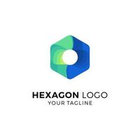 ilustração em vetor design de logotipo hexágono colorido