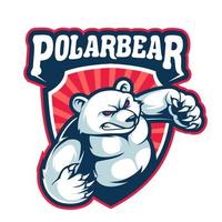 conceito de ilustração vetorial de logotipo de mascote com raiva de urso polar vetor