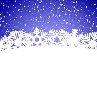 fundo azul de natal com flocos de neve e luz vetor