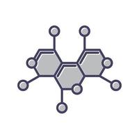 ícone de vetor de estrutura de molécula