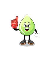 mascote dos desenhos animados de fãs número 1 de suco de melão vetor