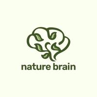 design de ilustração de logotipo de cérebro de natureza moderna para sua empresa ou negócio vetor