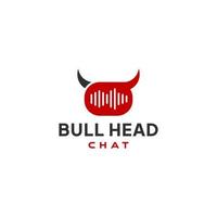 logotipo criativo vetor de logotipo de bate-papo de touro
