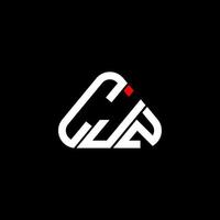 design criativo do logotipo da carta cjz com gráfico vetorial, logotipo cjz simples e moderno em forma de triângulo redondo. vetor