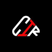 design criativo do logotipo da carta cir com gráfico vetorial, logotipo simples e moderno cir em forma de triângulo redondo. vetor