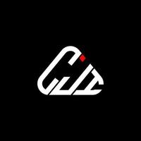 design criativo do logotipo da carta cji com gráfico vetorial, logotipo cji simples e moderno em forma de triângulo redondo. vetor