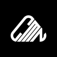 design criativo do logotipo da letra cmn com gráfico vetorial, logotipo simples e moderno cmn em forma de triângulo redondo. vetor