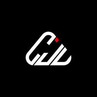 design criativo do logotipo da carta cju com gráfico vetorial, logotipo cju simples e moderno em forma de triângulo redondo. vetor