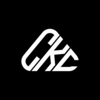 design criativo do logotipo da carta ckc com gráfico vetorial, logotipo simples e moderno ckc em forma de triângulo redondo. vetor