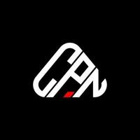 design criativo do logotipo da carta cpn com gráfico vetorial, logotipo cpn simples e moderno em forma de triângulo redondo. vetor