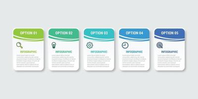 processo de linha fina de infográfico de negócios com design de modelo quadrado com ícones e 5 opções ou etapas. ilustração vetorial. vetor