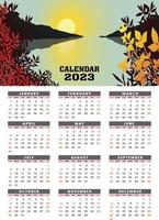 2023 design de modelos de calendário simples vetor