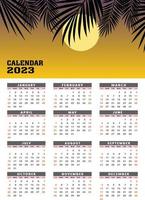 modelo de design de calendário vetorial 2023 vetor