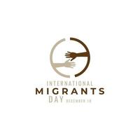 símbolo do ícone do logotipo do dia internacional dos migrantes vetor