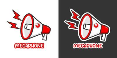 megafone alto-falante bonito kawaii cartoon vector ícone conceito. estilo de ilustração plana para pôster, folheto, web, mascote, adesivo, logotipo e ícone.